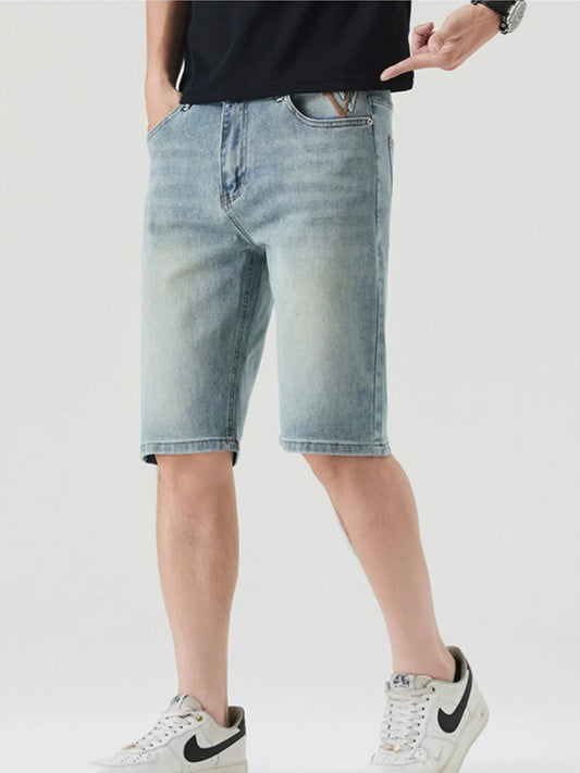 Men's Pocketed Wash Casual Denim Shorts - Fashorio
