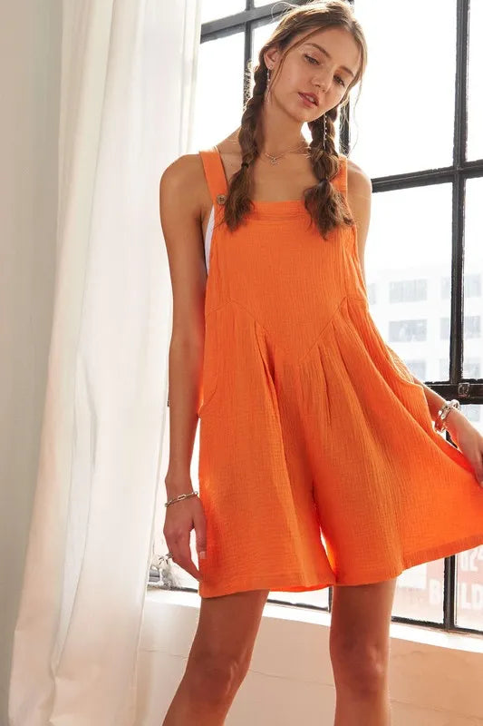 Wide Leg Overall Romper side view