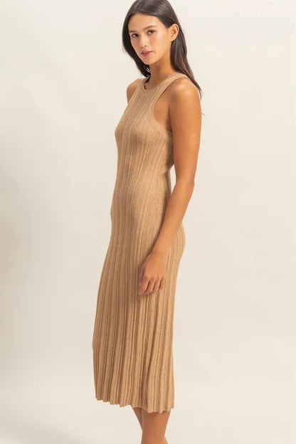 HYFVE Round Neck Bodycon Ribbed Knit Dress - Fashorio