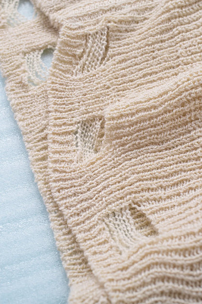 Distressed Zip Up Drawstring Hooded Cardigan - Fashorio