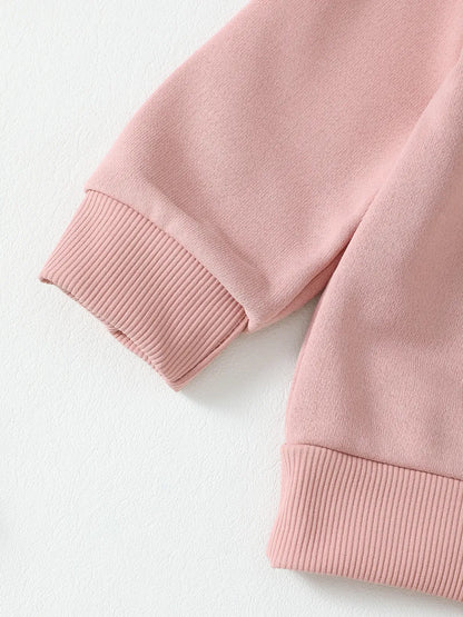 Children's Letter Graphic Sweatshirt and Pants Set - Fashorio