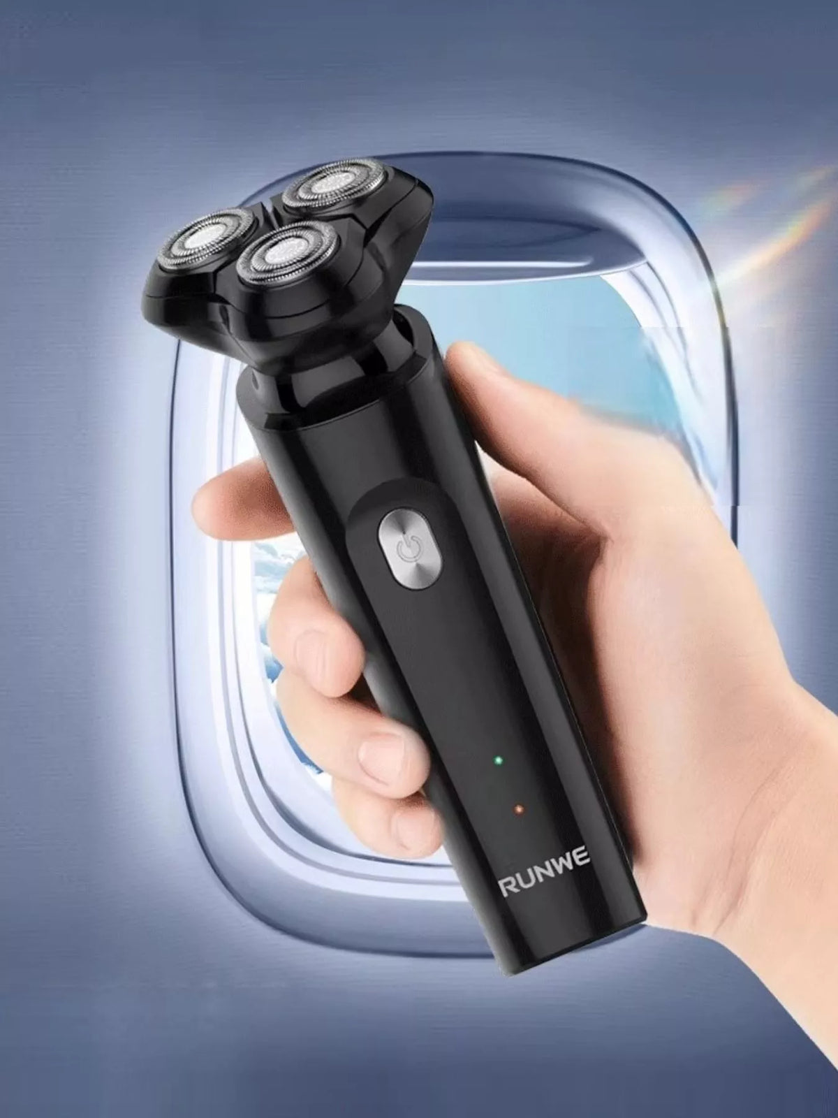 Black rotary shaver with floating heads
