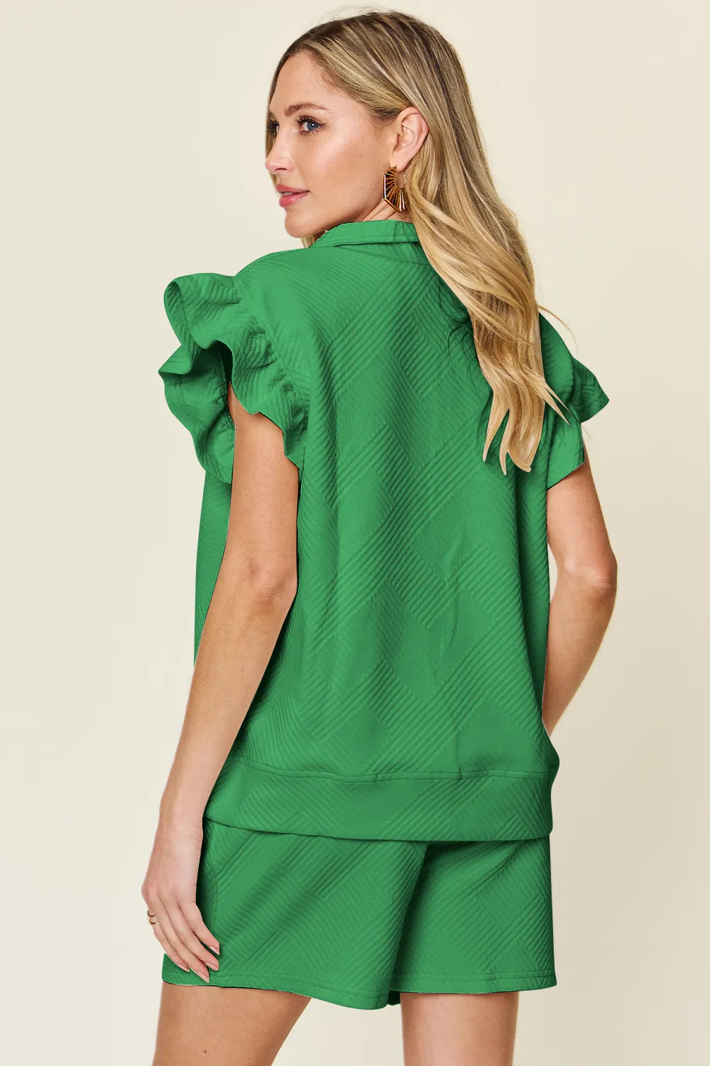 Flounce sleeve matching set full outfit view
