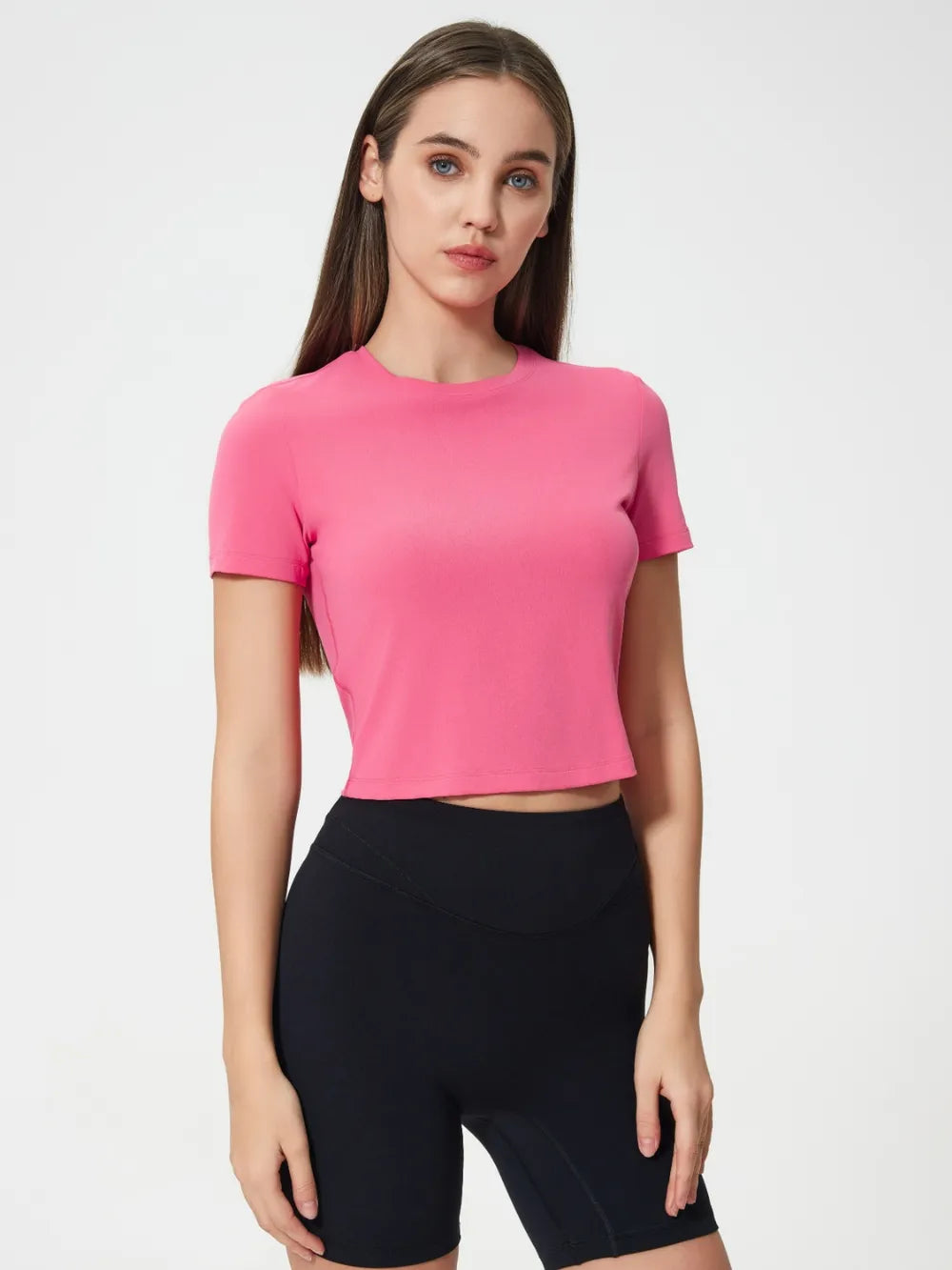 round neck short sleeve active tee back view