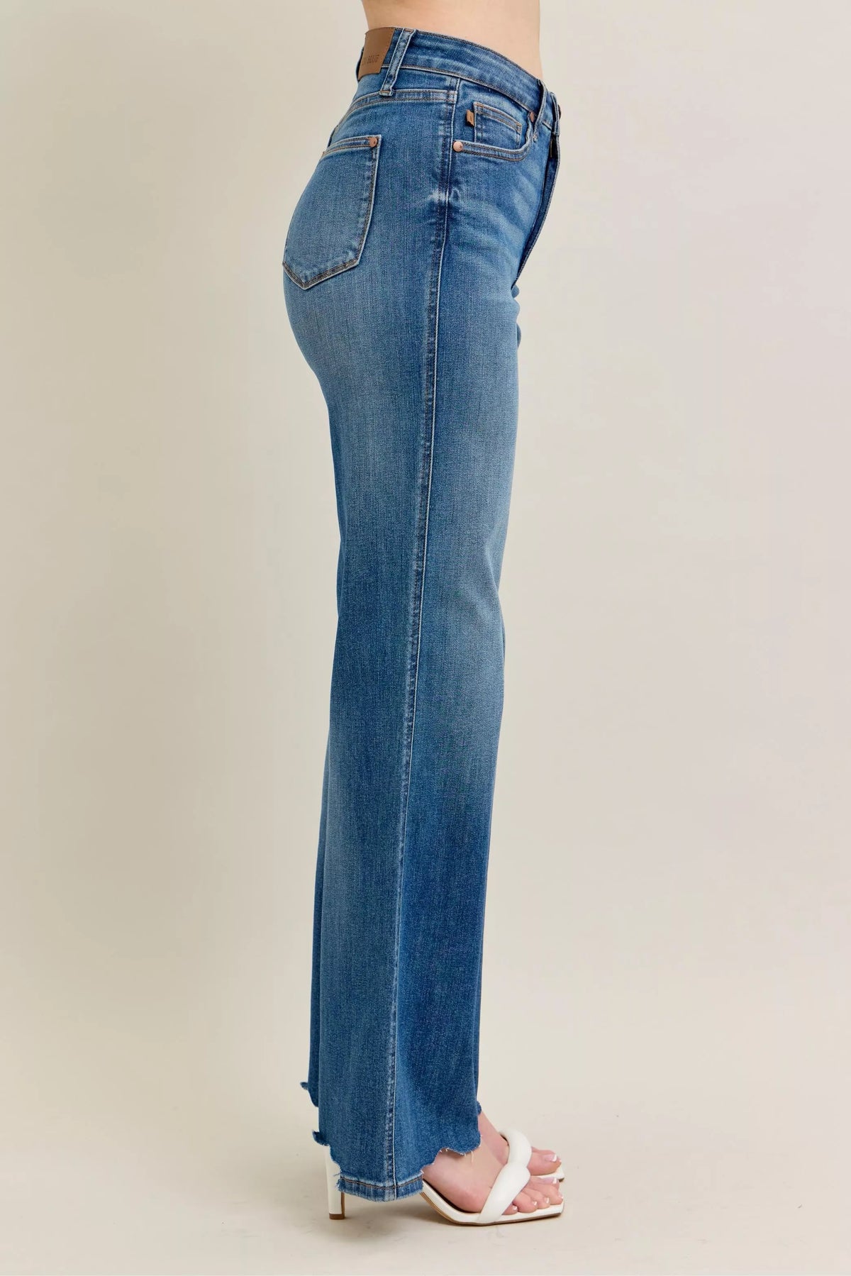 Judy Blue High Rise Distressed Wide Leg Jeans, view 9