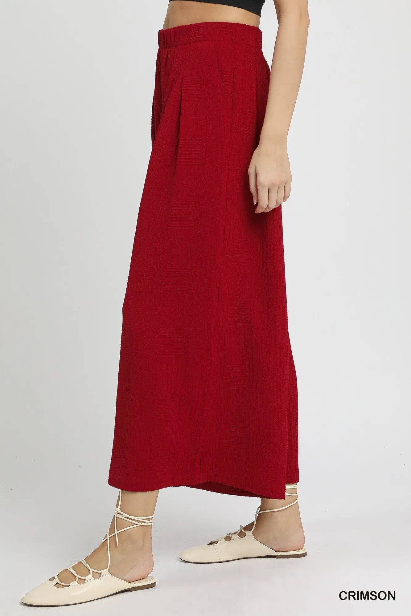 Umgee Elastic Waist Wide Leg Pants - Fashorio