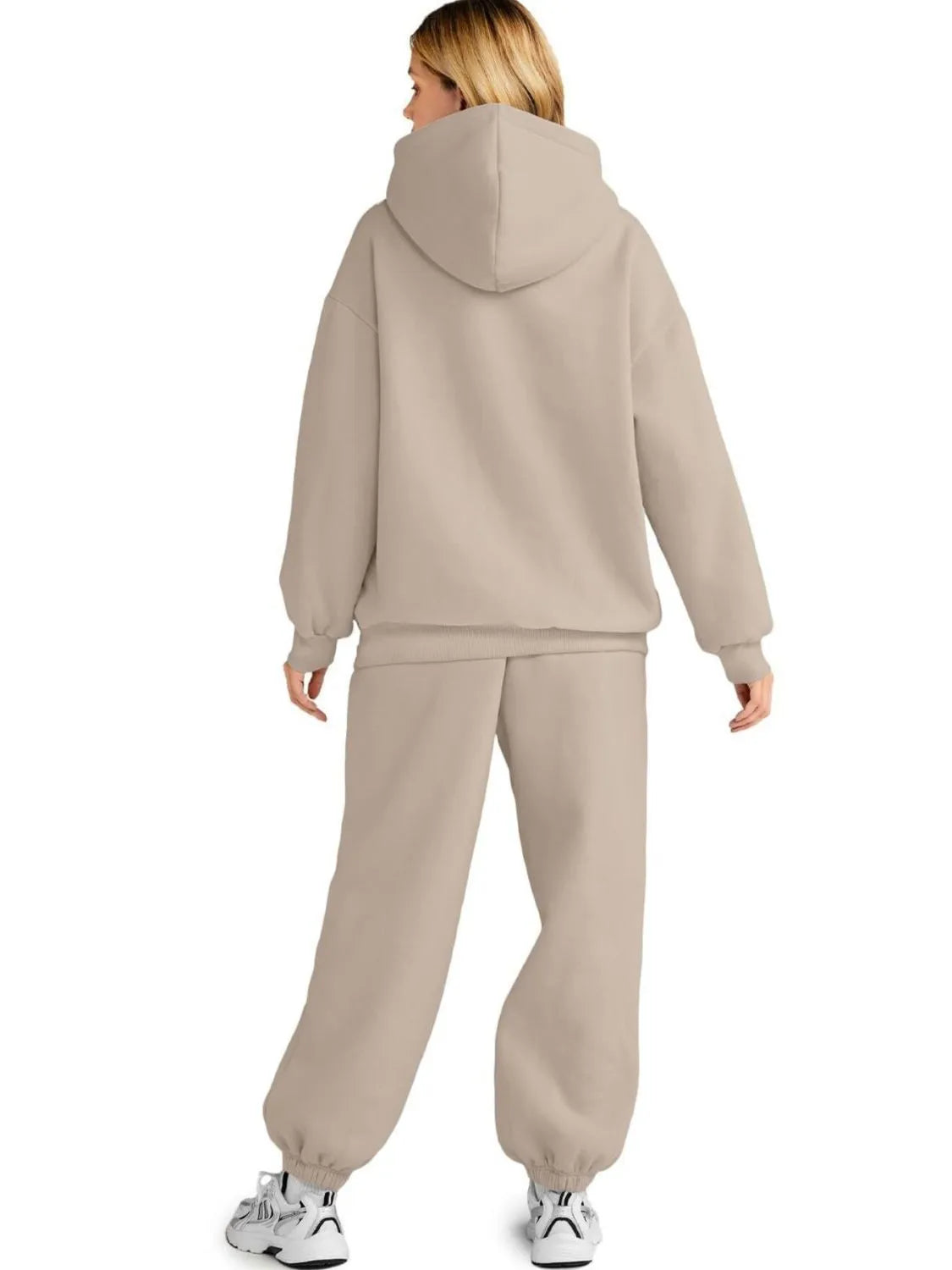 Full Size Kangaroo Pocket Hoodie and Joggers Set Plus Size - Fashorio