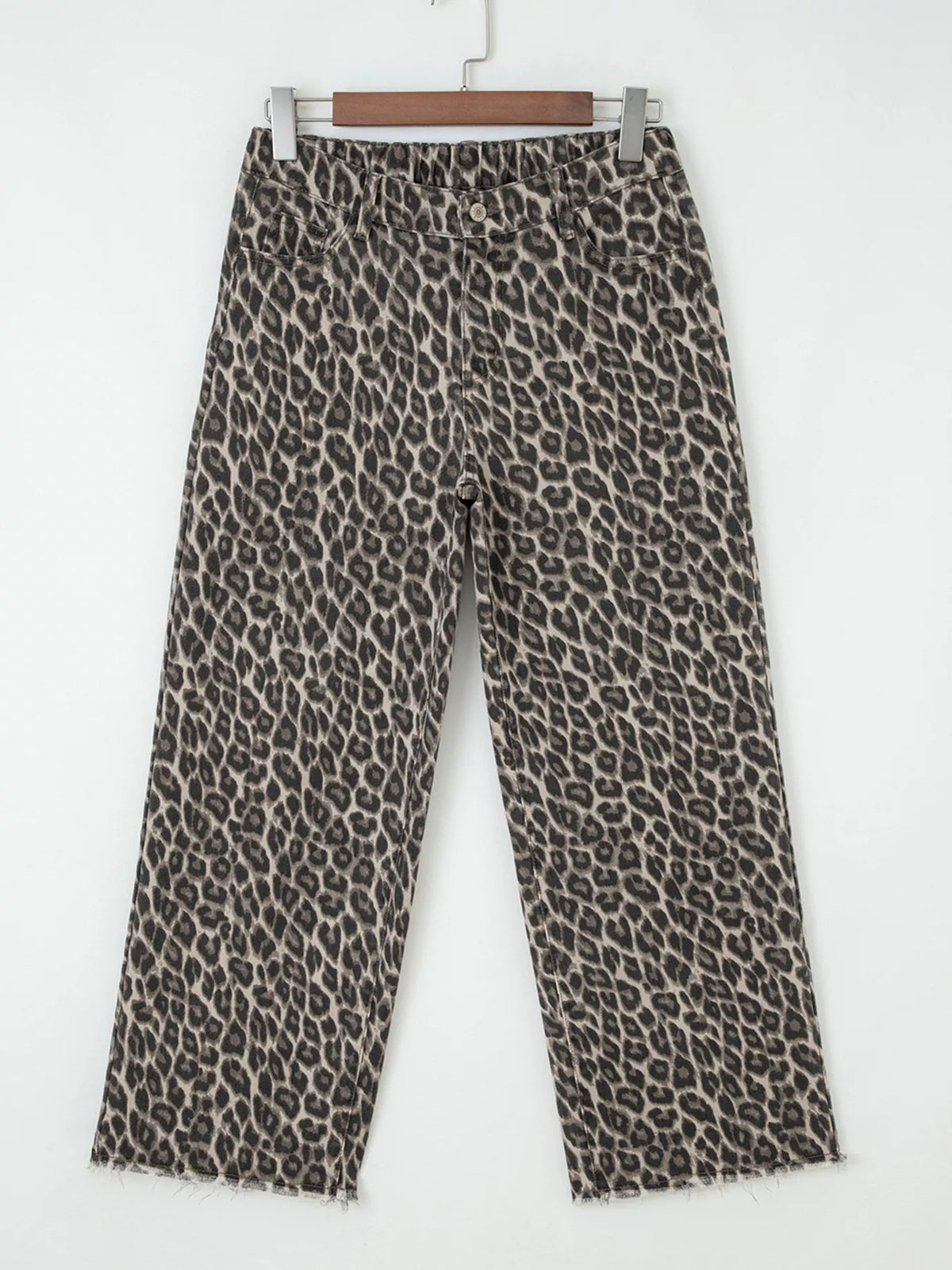 Leopard print jeans back view