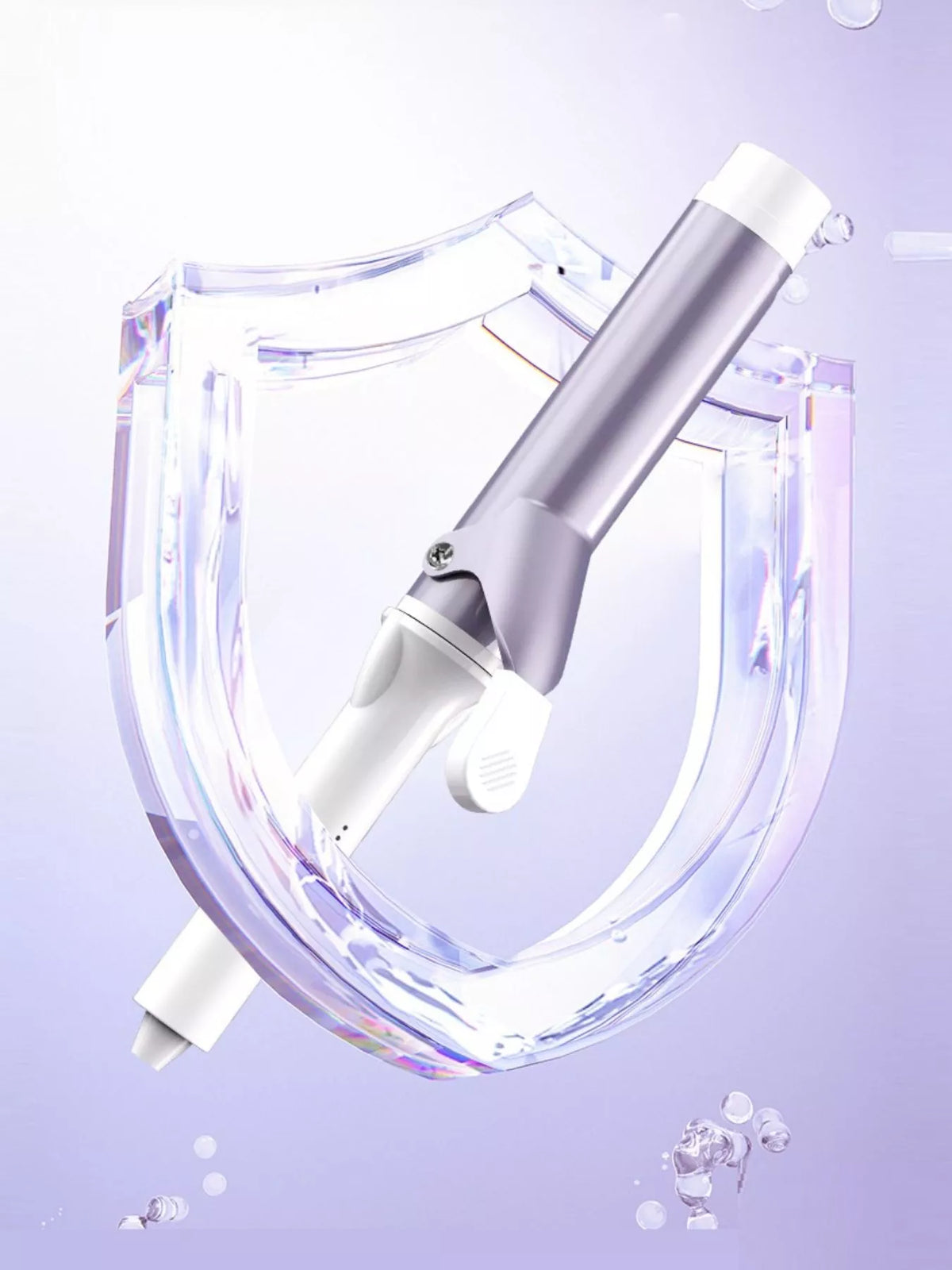 Lilac curling iron with adjustable temperature dial