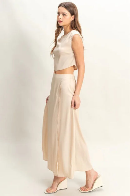 HYFVE Sleeveless Top and Maxi Skirt Set - Fashorio