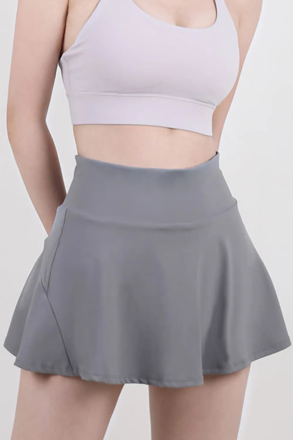 High waist pleated active skirt styled look