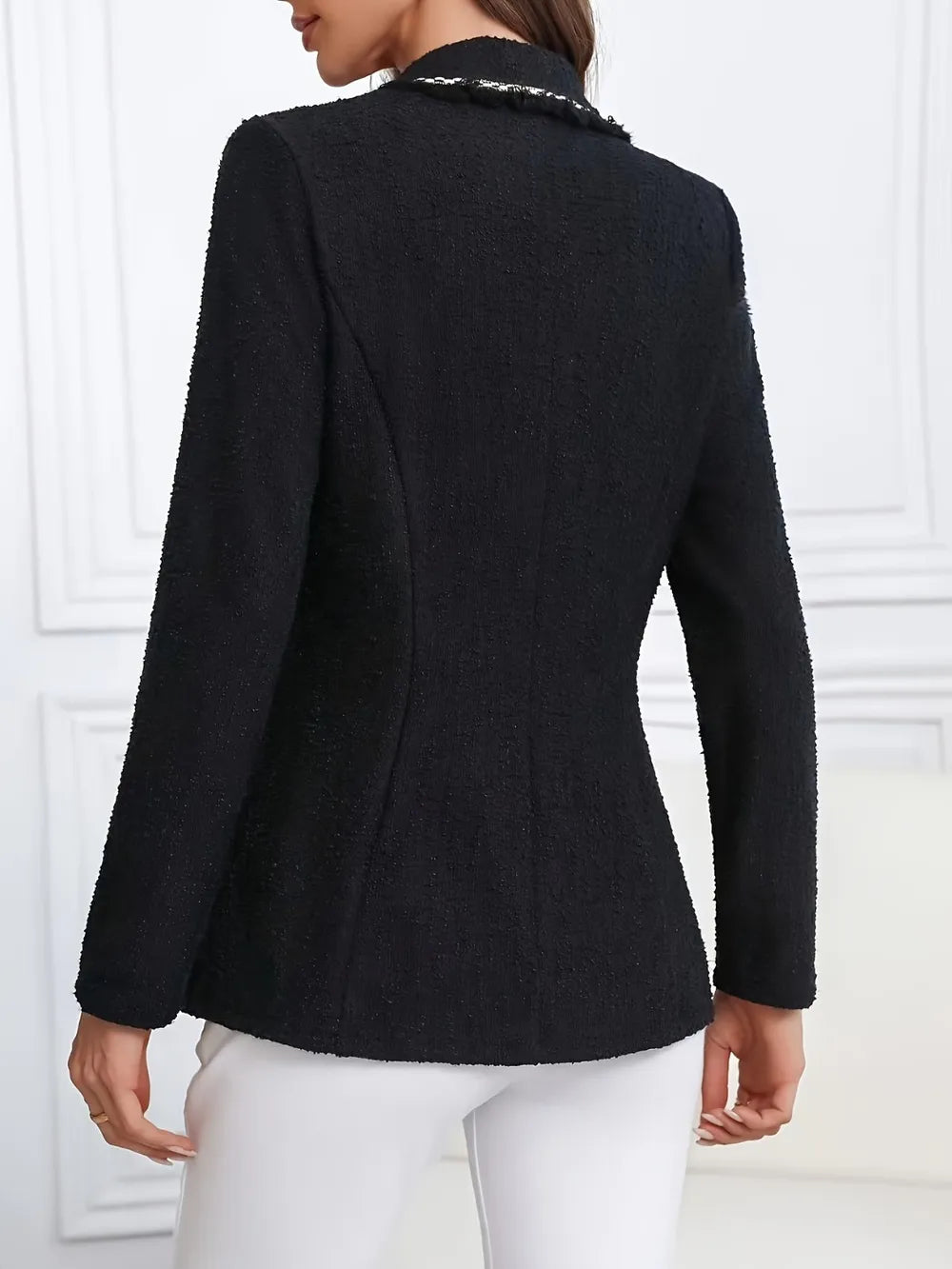Single-Breasted Lapel Collar Blazer - Fashorio