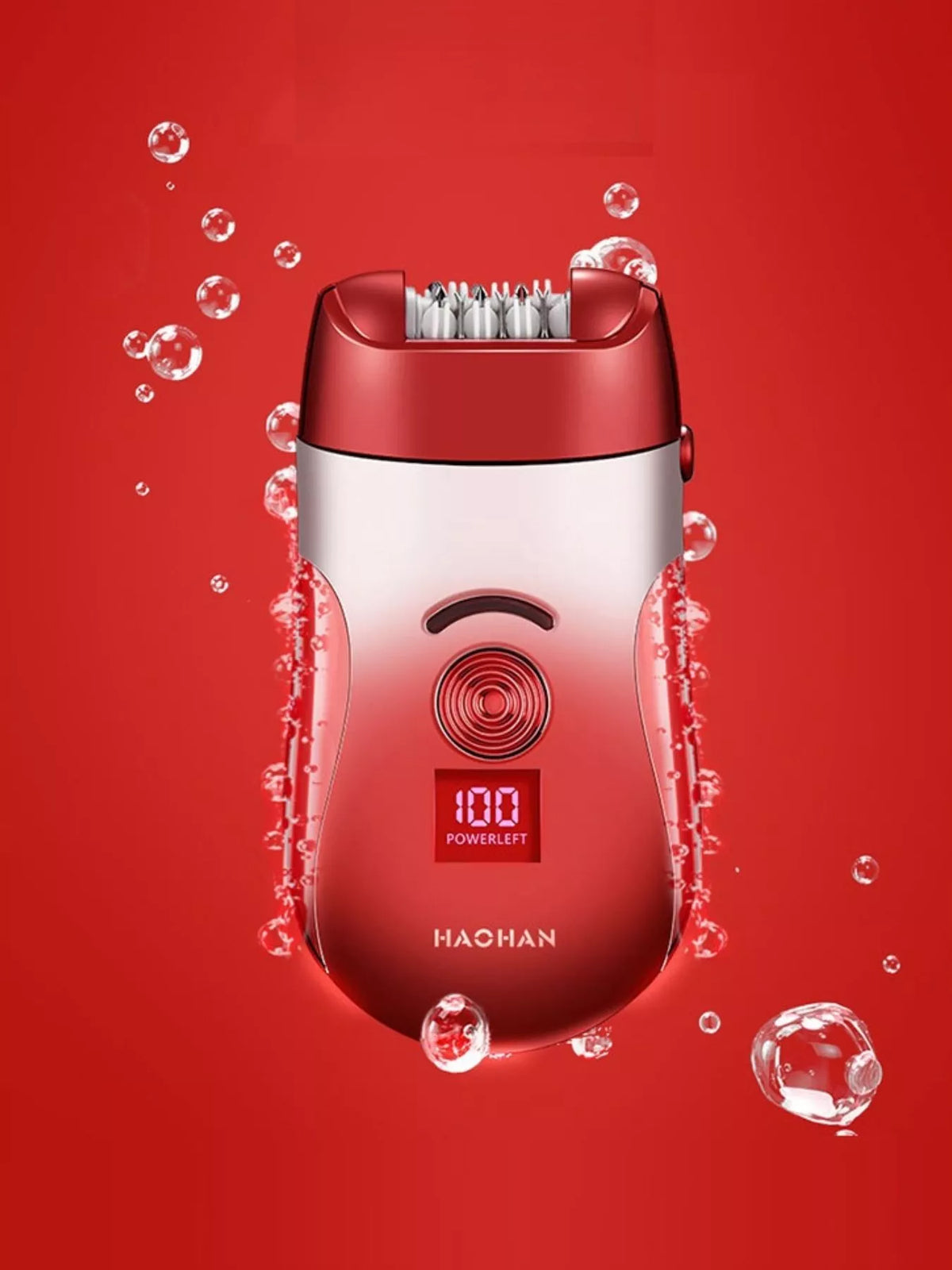 USB rechargeable epilator in red