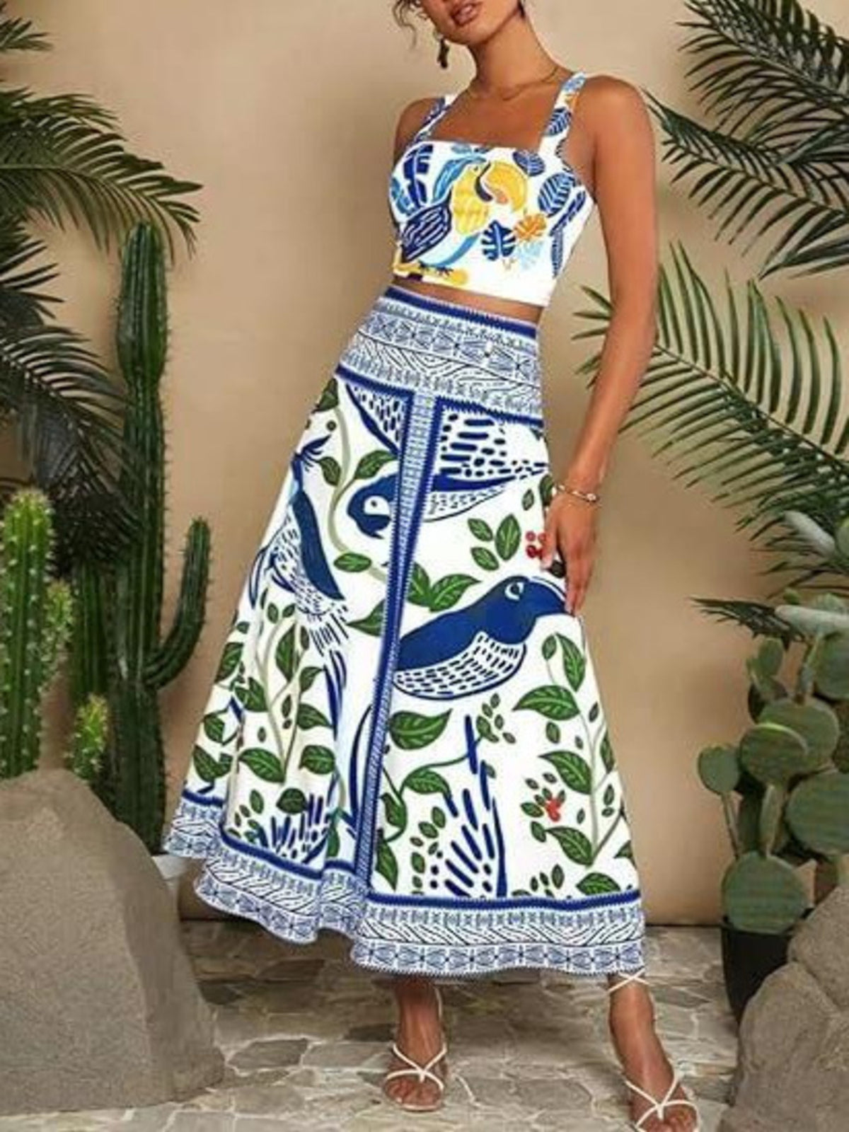 Matching floral skirt detail