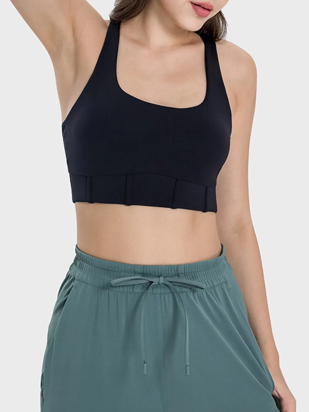 Millennia Square Neck Wide Strap Active Tank - Fashorio