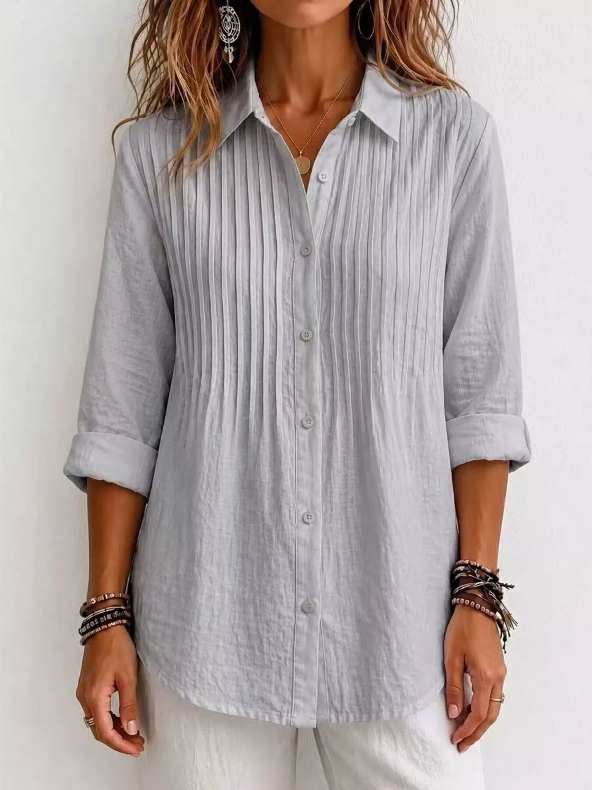 Ruched detailing on the front of the shirt