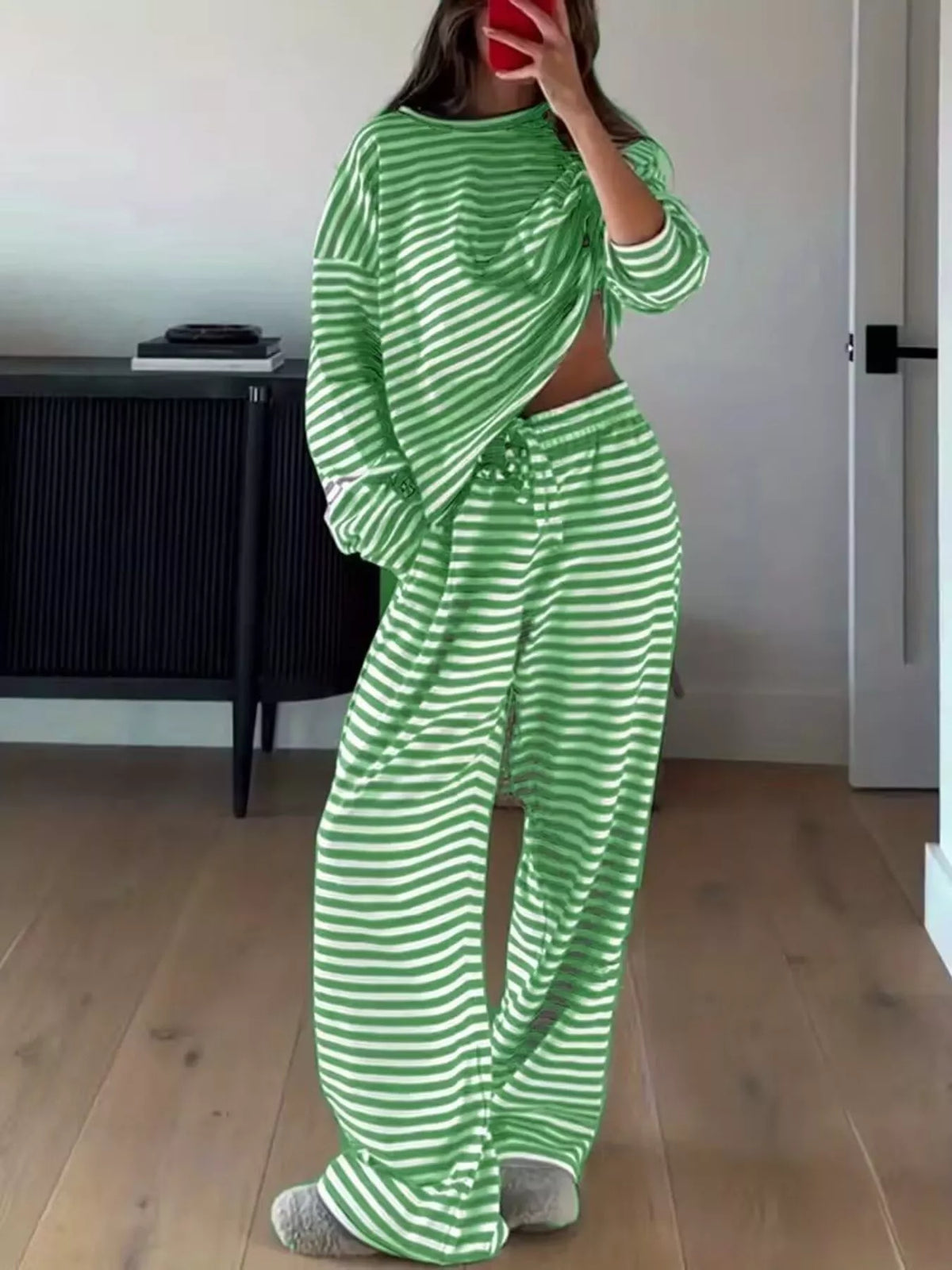 Striped lounge set detail