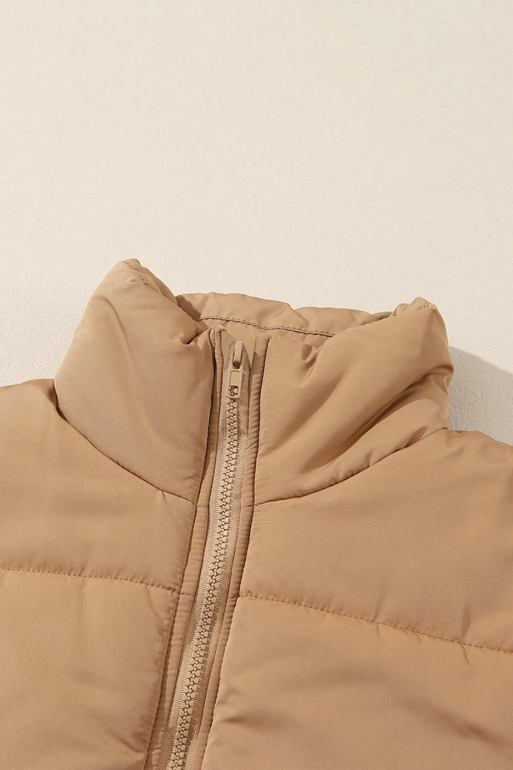 Zip Up Vest Coat with Pockets - Fashorio