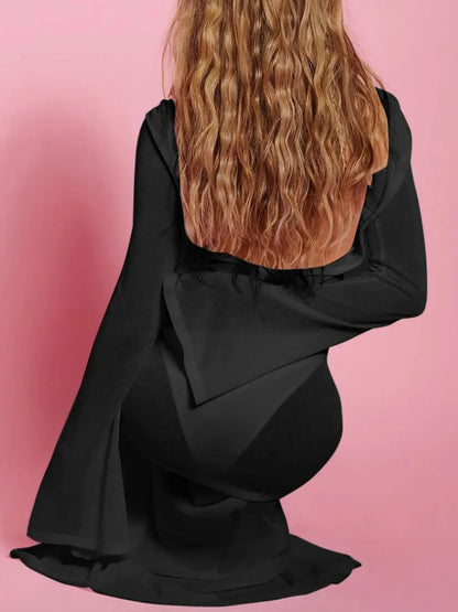 Backless Long Sleeve Maxi Cover-Up - Fashorio
