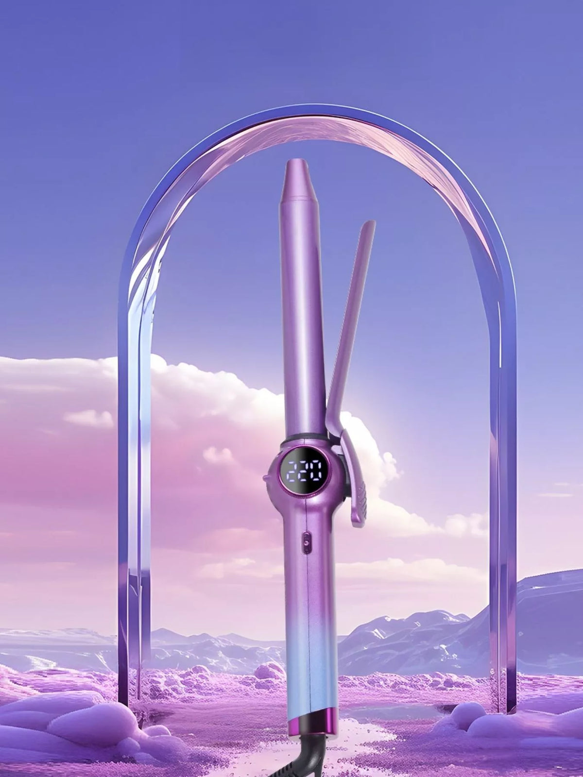 Curling iron barrel close up