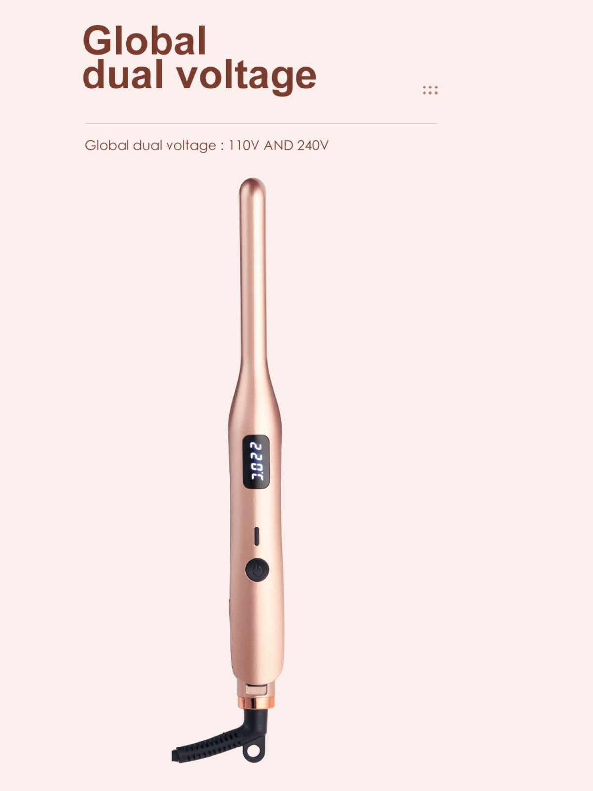 Hair straightener controls close up