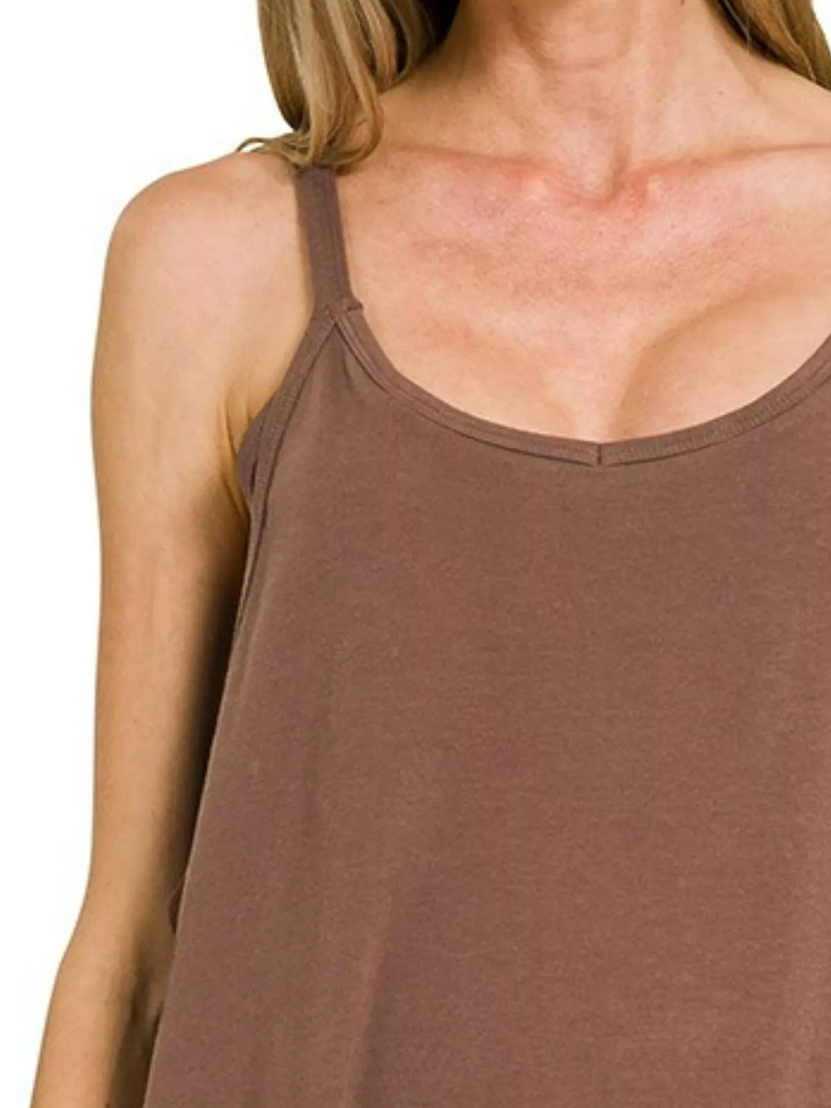 Cami Mini Dress with Built In Liner in Brown side view