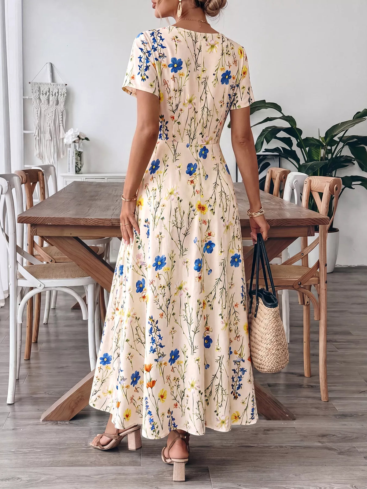 close up of the floral print