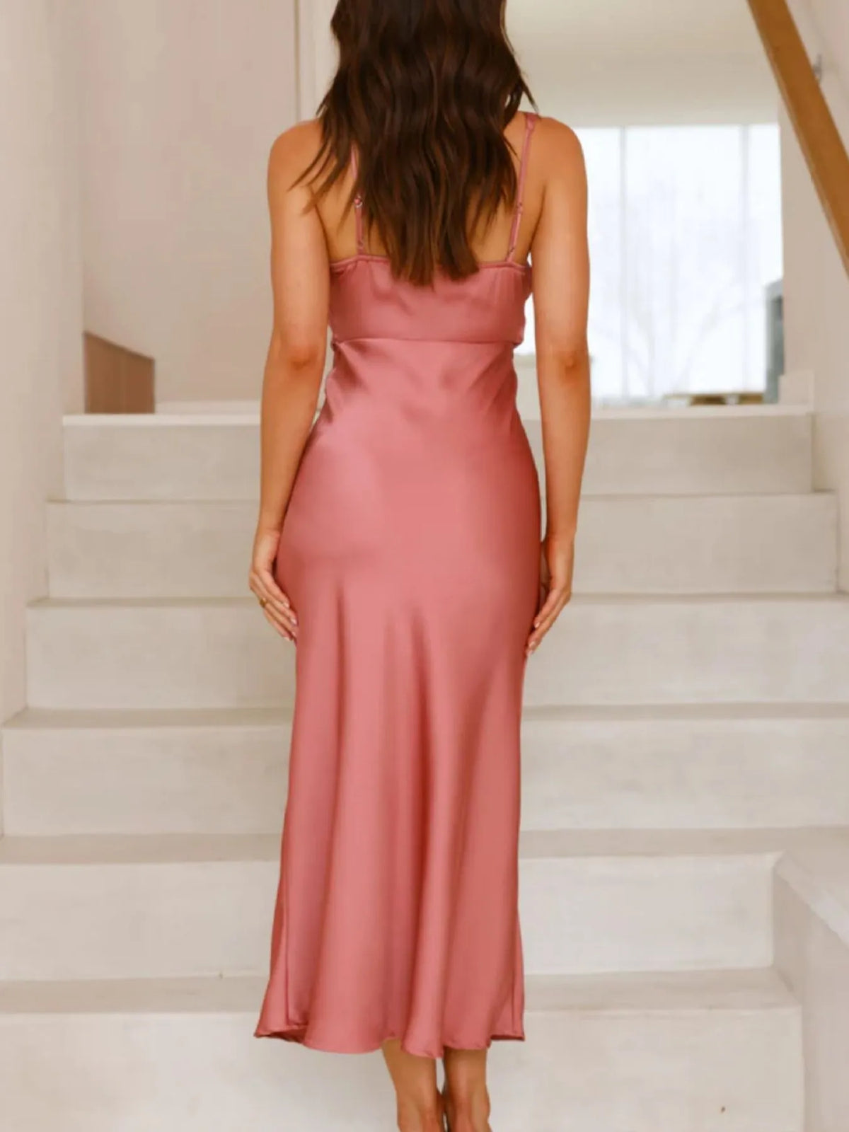 satin asymmetrical midi dress fabric and detail close up
