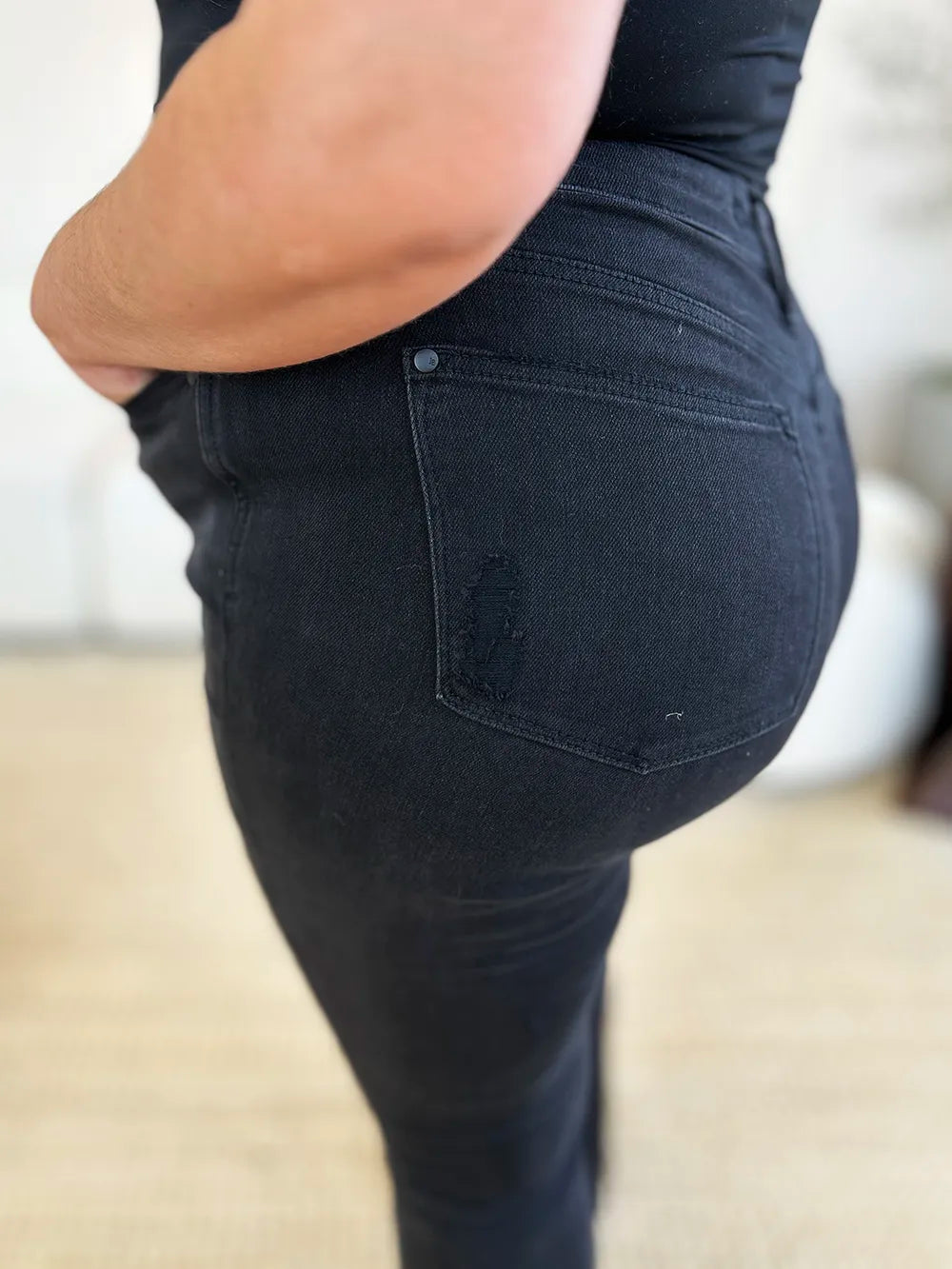 Judy Blue Full Size High Waist Distressed Flare Jeans - Fashorio