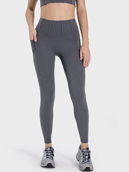 Millennia Pocketed High Waist Active Leggings - Fashorio