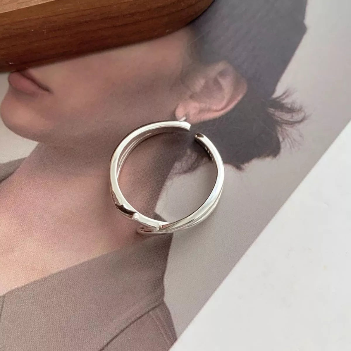 Open ring stacked with other bands