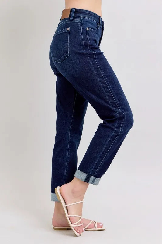 Judy Blue Full Size High Waist Boyfriend Jeans Plus Size - Fashorio