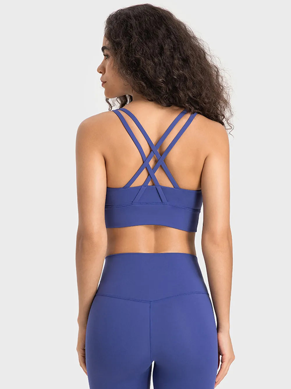 Crisscross scoop neck active tank front detail