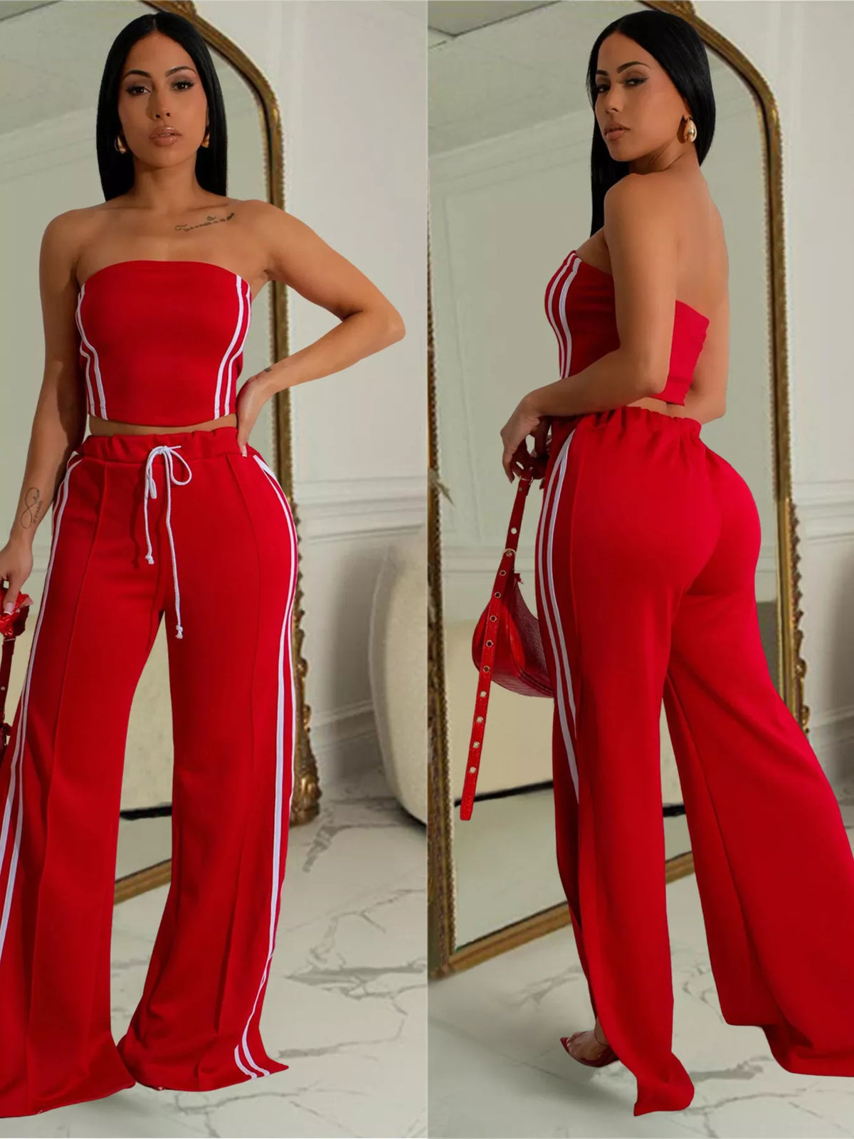 Coordinated summer pants set styling