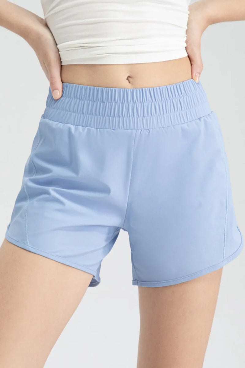 Elastic waist active shorts front view