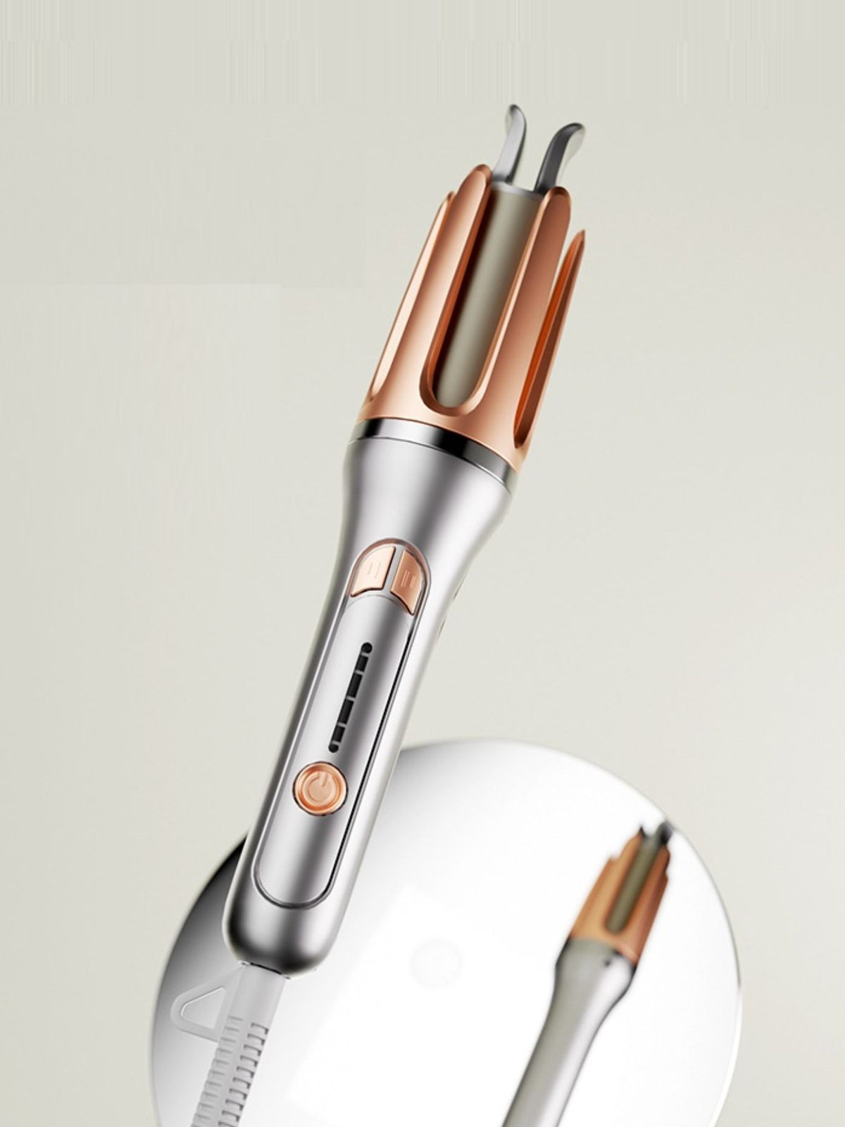 Curling iron held in hand