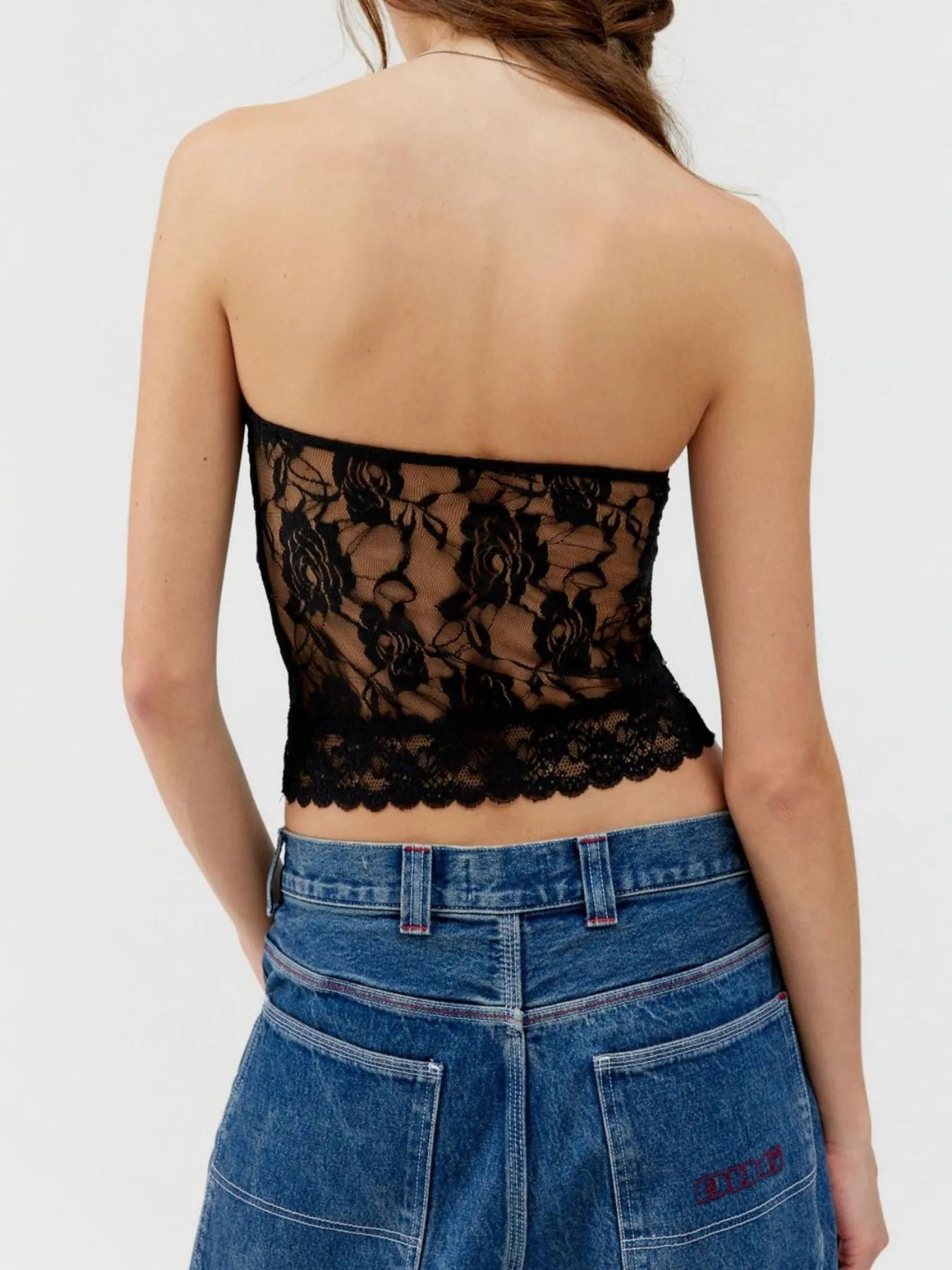 Lace Strapless Tube Top - Fashorio
