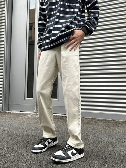 Men's Full Size Vintage Washed Straight Leg Relaxed Fit Jeans Plus Size - Fashorio