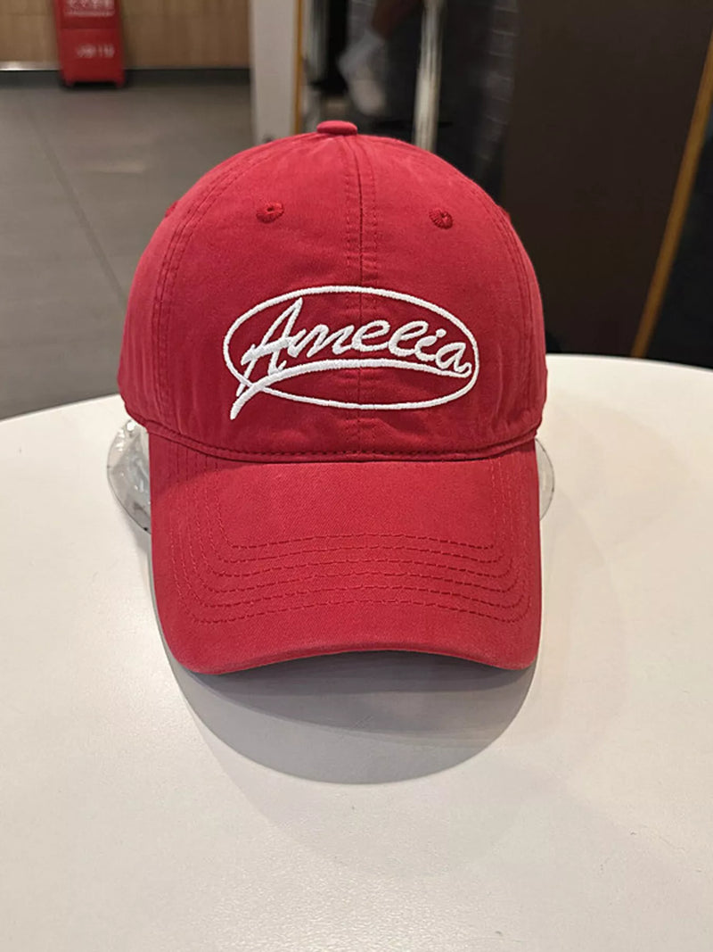 Embroidered cotton baseball cap shown from the front