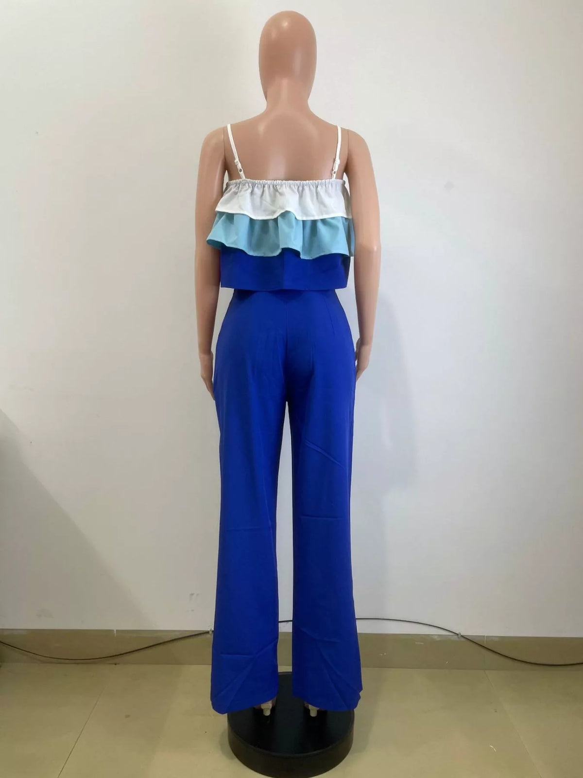 Layered Ruffle Crop Top and Pants Set, view 7