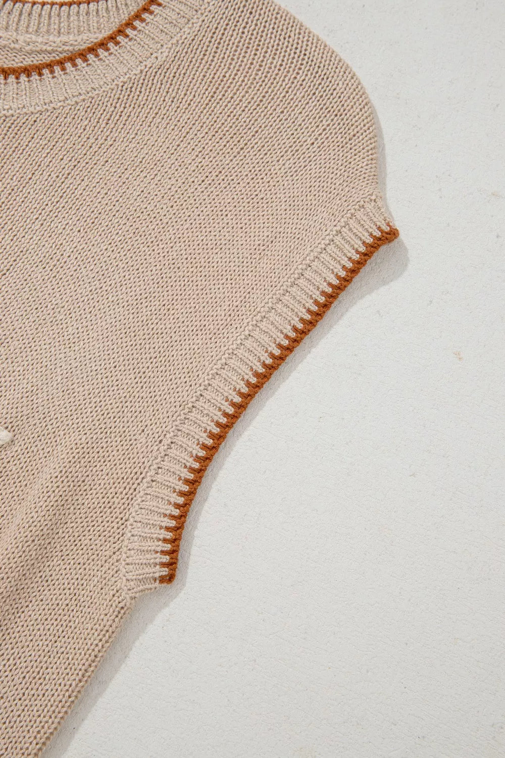 Howdy Contrast Trim Western Sweater Vest, view 7