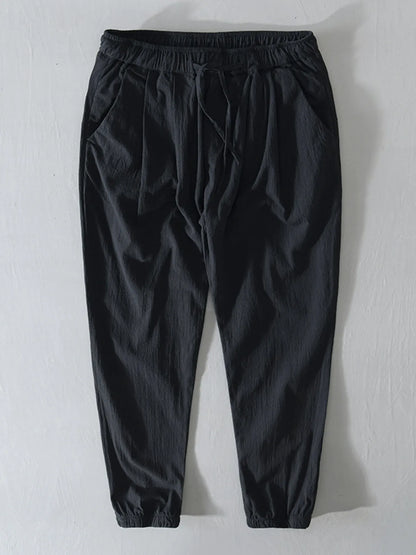 Men's Plus Size Casual Drawstring Joggers Black - Fashorio