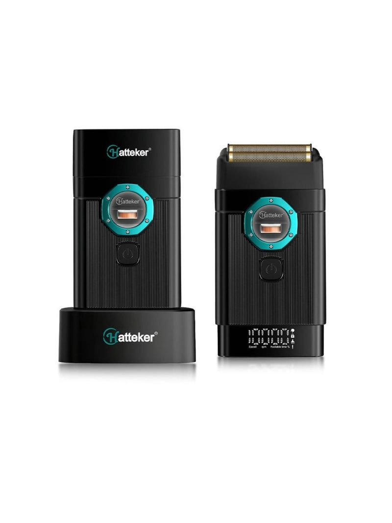 Black portable electric shaver front view
