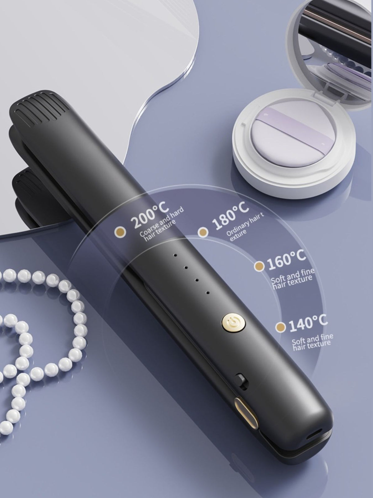 Hair straightener heated plates close up
