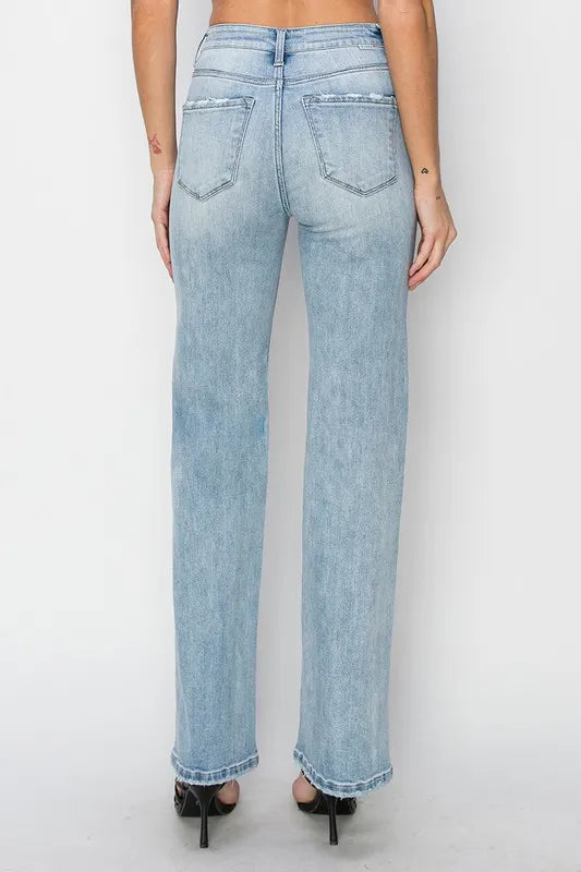 RISEN high rise straight jeans back view