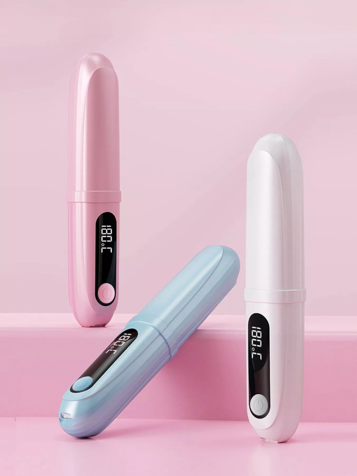 Pink portable heated ionic straightening comb