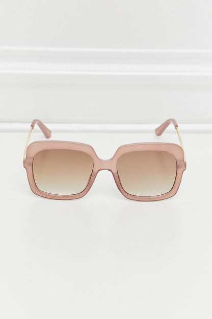 Square Metal-Plastic Hybrid Temple Sunglasses - Fashorio