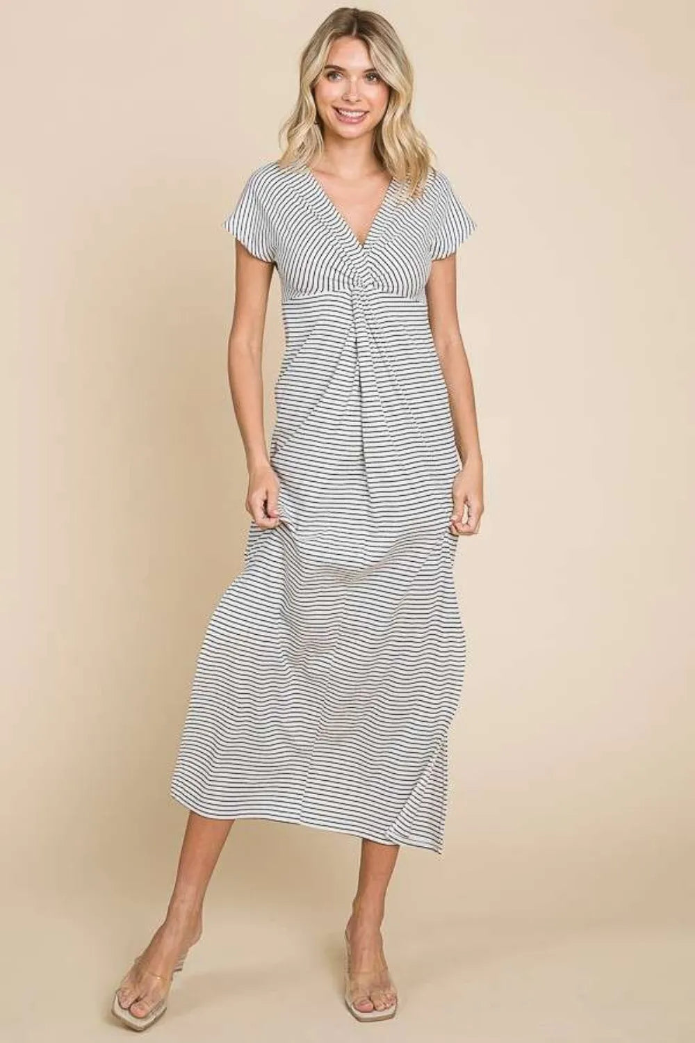 Striped Twisted Detail Dress