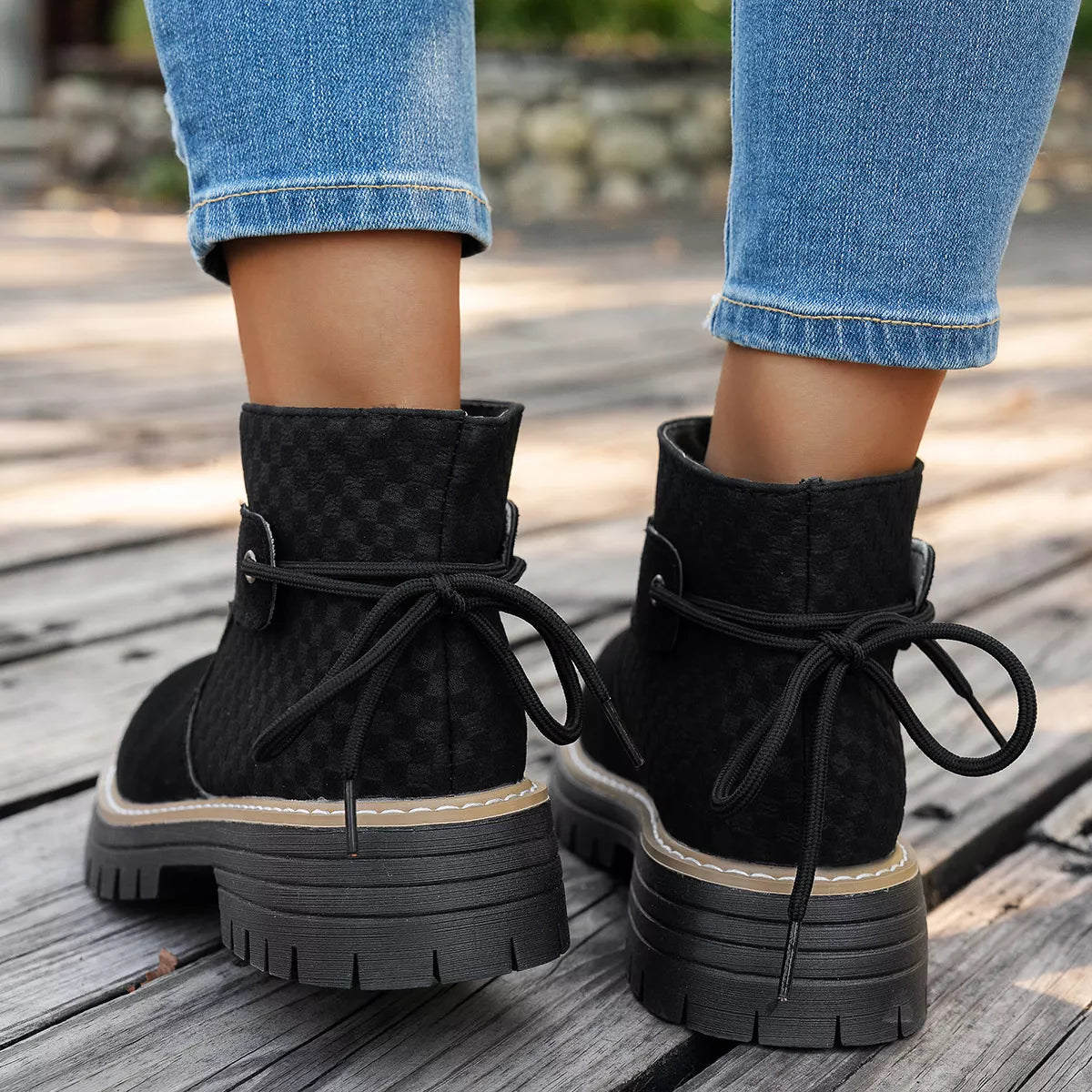 Block Heel Ankle Boots heel detail