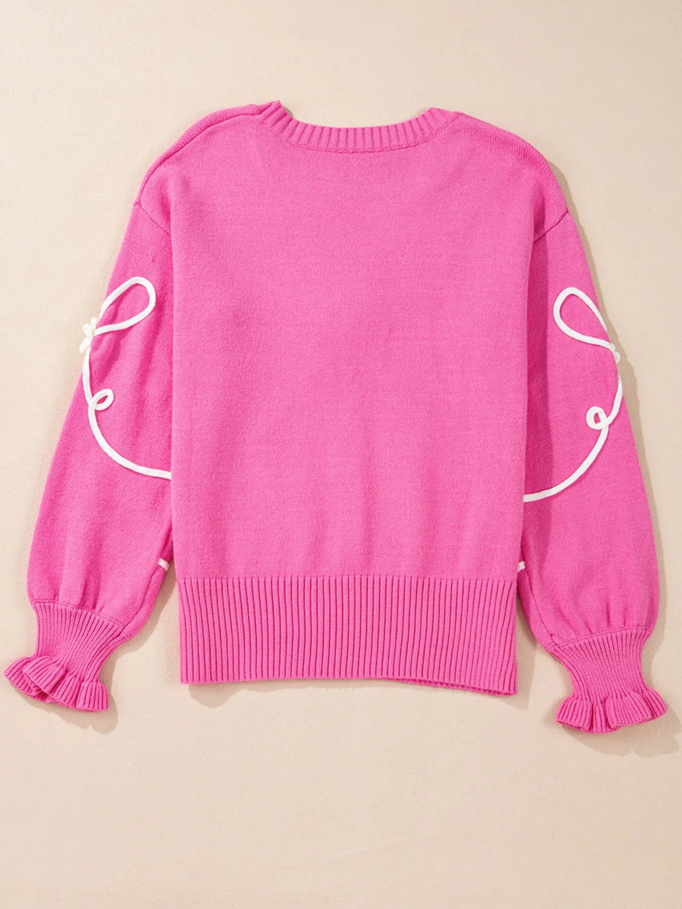 Ribbed Hem Long Sleeve Sweater - Fashorio